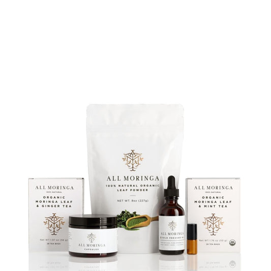 Complete Moringa Wellness Gift Box – Powder, Capsules & Herbal Teas